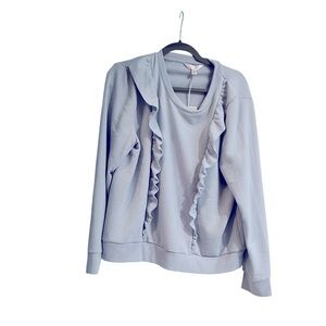Lauren Conrad light blue sweat shirt with ruffles XLP